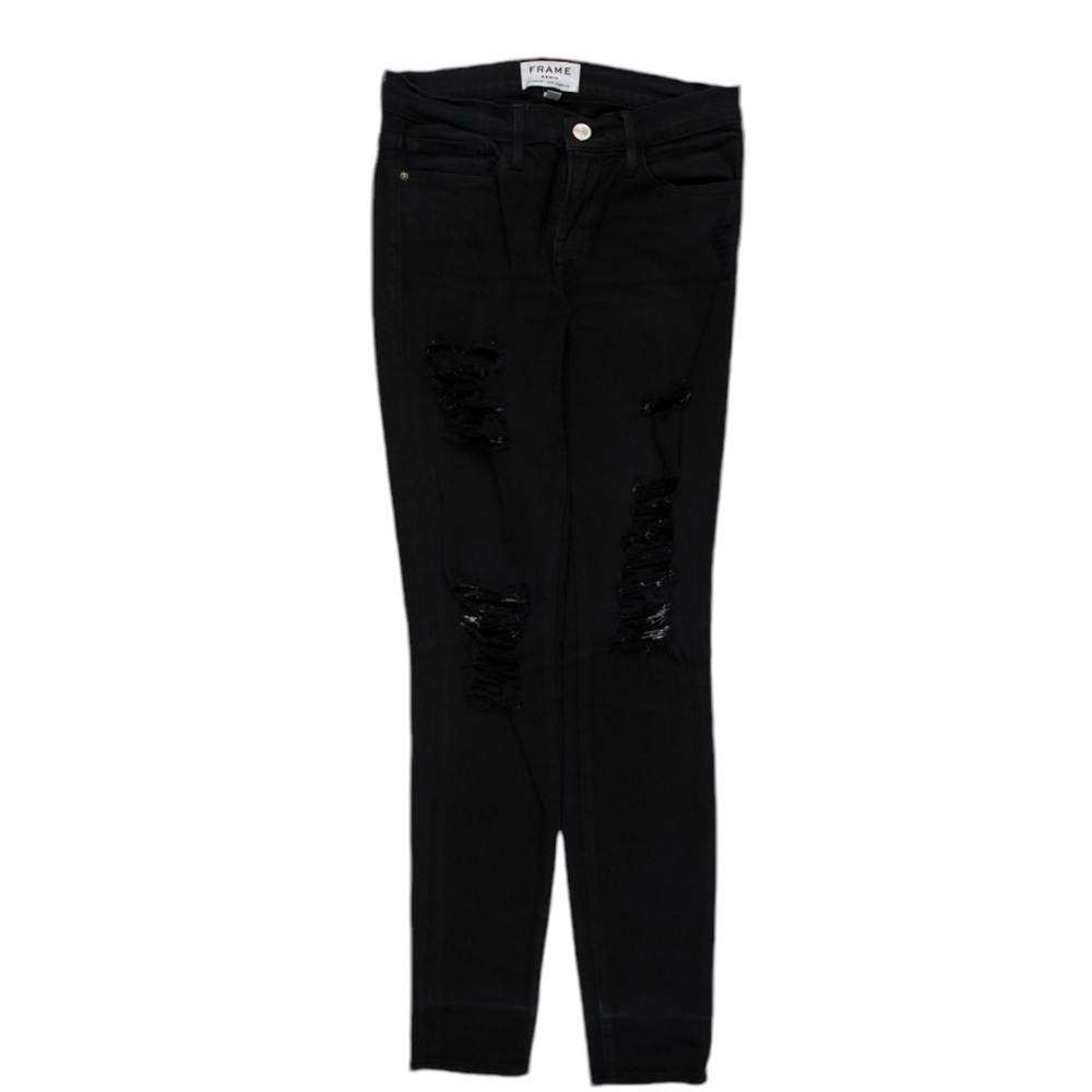 Frame Le Color Ripped Black Skinny‎ Jean | 24 - Picture 2 of 12